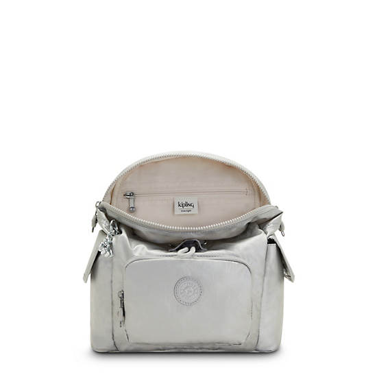 Kipling City Pack Mini Classic Metallic Ryggsekk Sølv | NO 1734YX